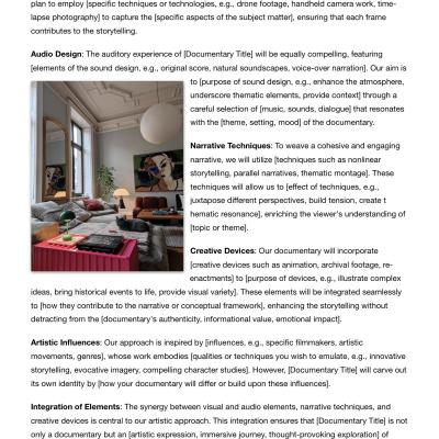 Documentary Proposal Template