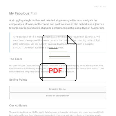 Film Pitch PDF